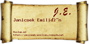 Janicsek Emilián névjegykártya